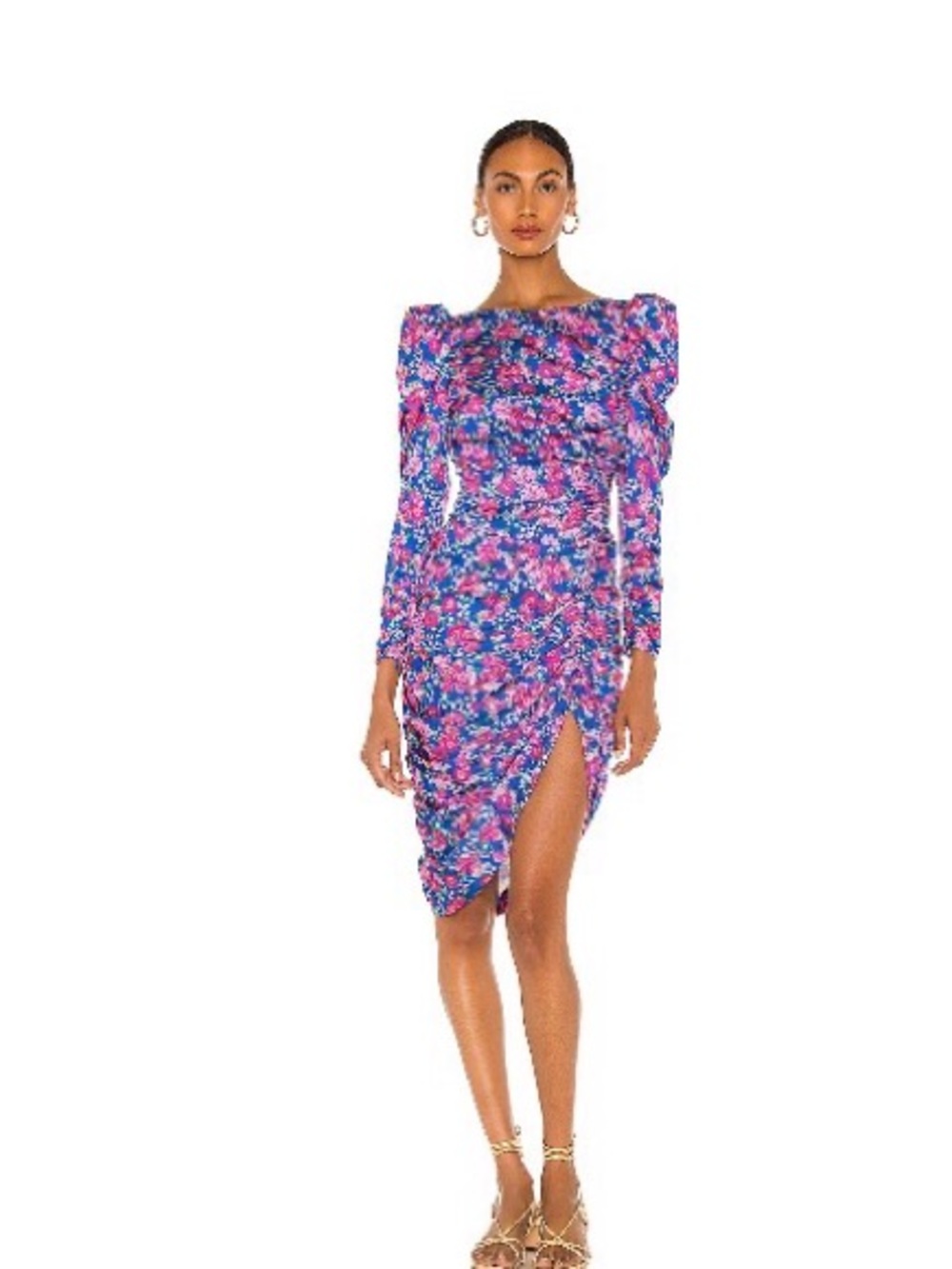 Annie Midi dress in cobalt For Love & Lemons Ruched
